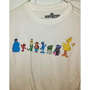 Sesame Street Legends Women's Crew Neck Character Reverse Back Sz XS Ivory